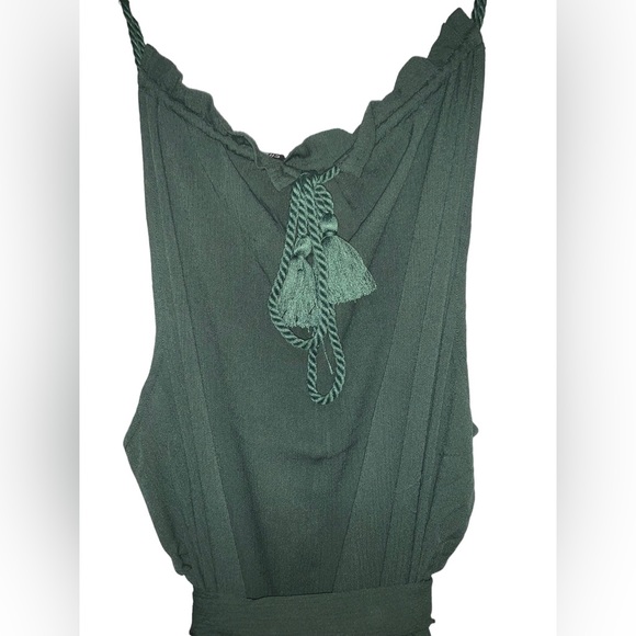 NWT City Chic Plus Fringe Tiered Dress Jungle Green Color Size 22 - Picture 6 of 6